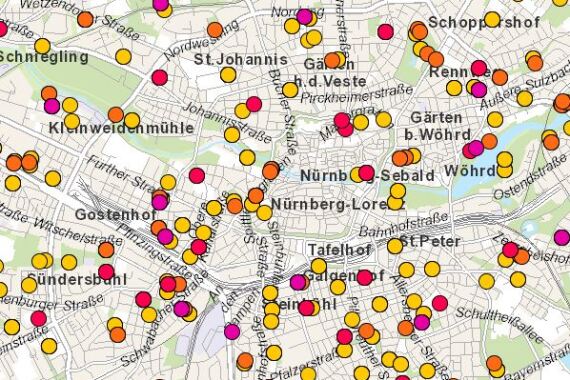 Online Spielplatzkarte mit Suchfunktion