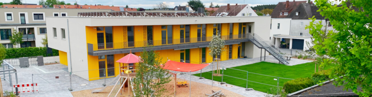 Außenansicht des Kinderhort an der Gaulnhofer Straße in Katzwang, Bild © Stadt Nürnberg