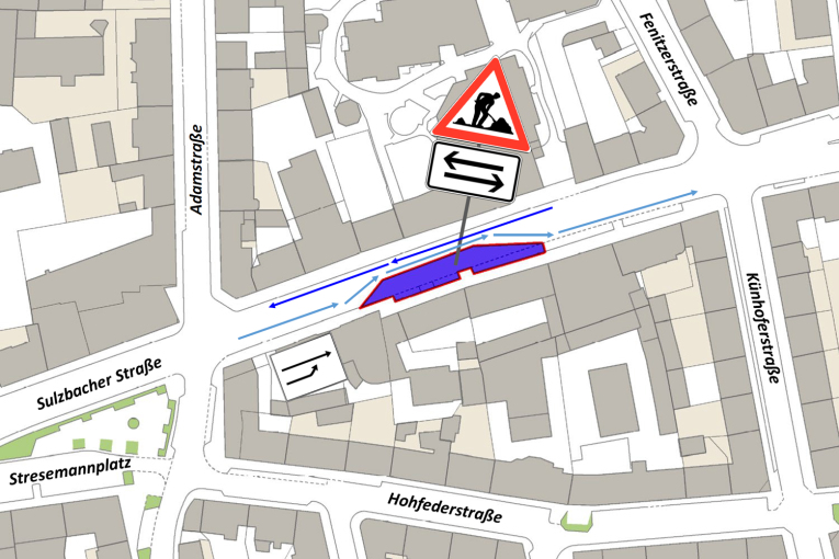 (Stadt Nürnberg) Sulzbacher Straße SUN-Baustelle zweiter Bauabschnitt