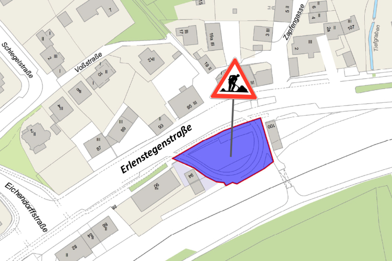 (Stadt Nürnberg) Erlenstegenstraße | VAG Baustelle | Wendeschleife