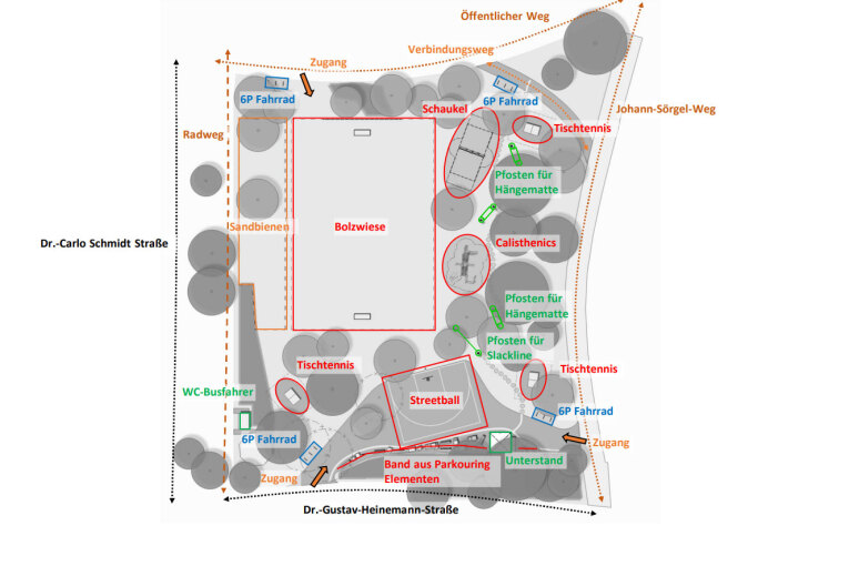 Dr Carlo Schmid Jugendaktionsflaeche Lageplan (Hackl Hofmann Landschaftsarchitekten GmbH) Dr Carlo Schmid Jugendaktionsflaeche Lageplan