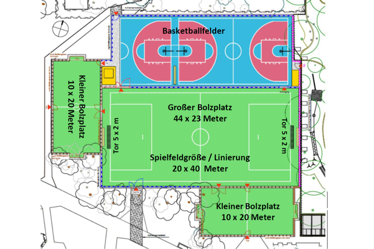 Neue Aufteilung Freizeitsportfläche Annapark