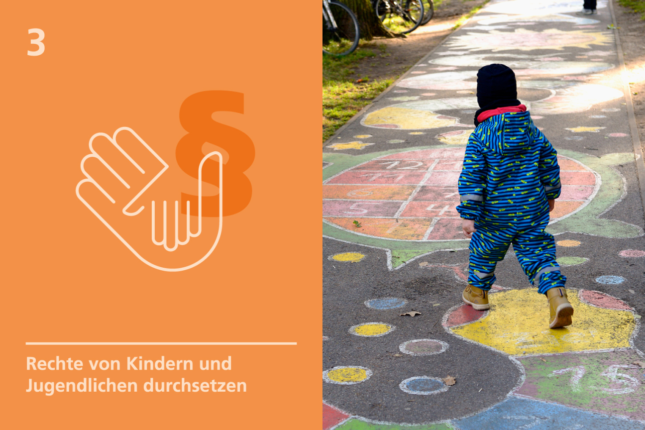 Icon und Bild Leitlinie 3, Bild © Grafik: Andrea Döbler, Julia Sing / Foto: Anestis Aslanidis