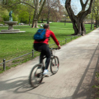 Radfahrer an der Hallerwiese