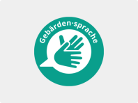 Das Bild zeigt das Label für Gebärden·sprache von der Stadt Nürnberg.