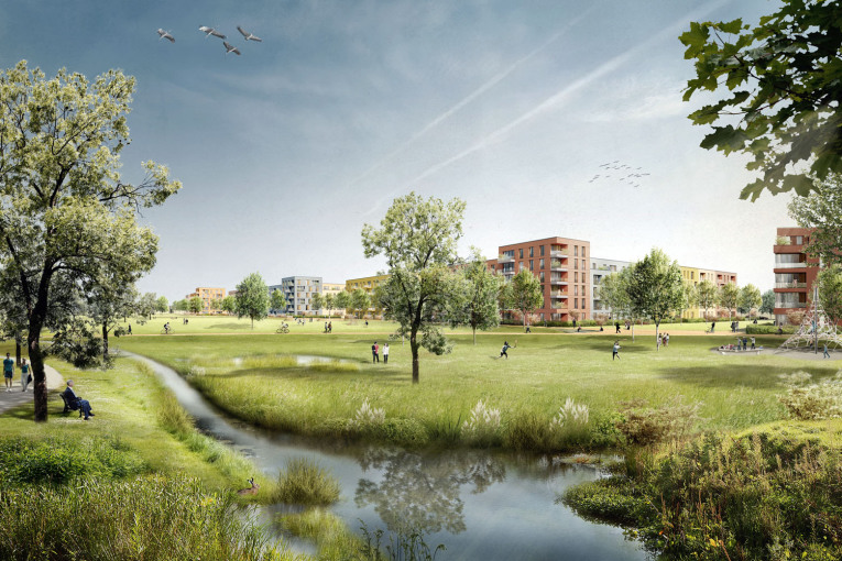 Visualisierung des Stadtquartiers Wetzendorf.
